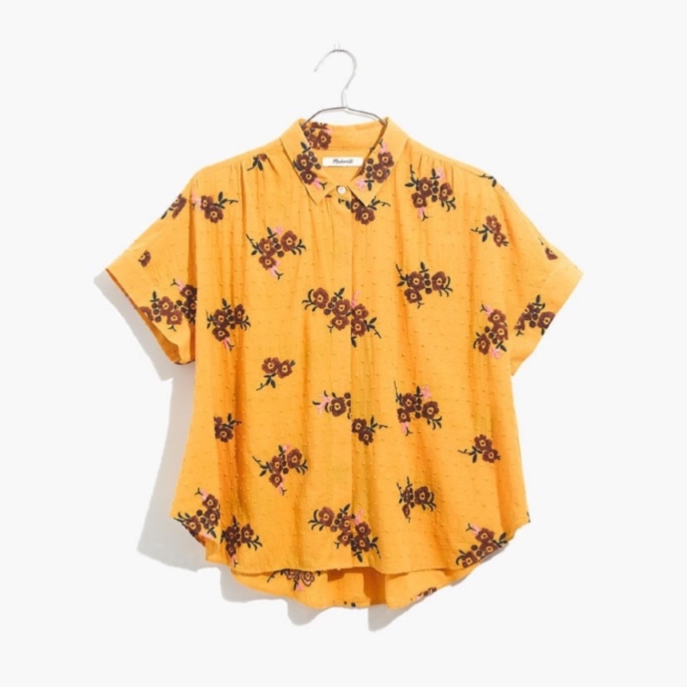 Madewell Embroidered Floral Button Up
